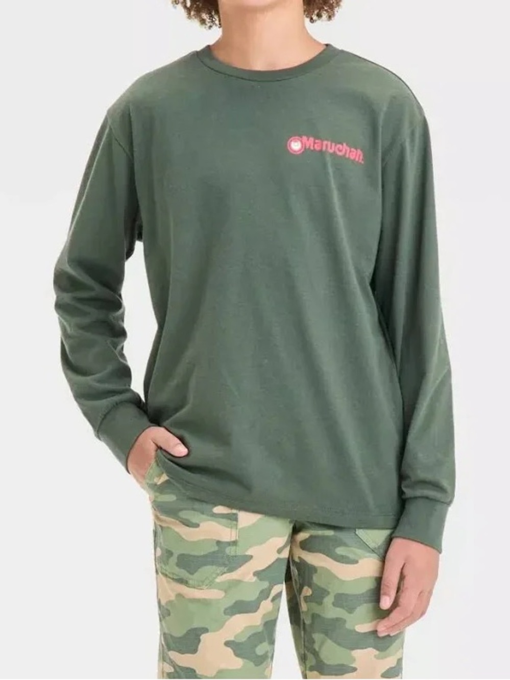 Art Class Boys' Long Sleeve Maruchan Ramen Graphic T-shirt - Green